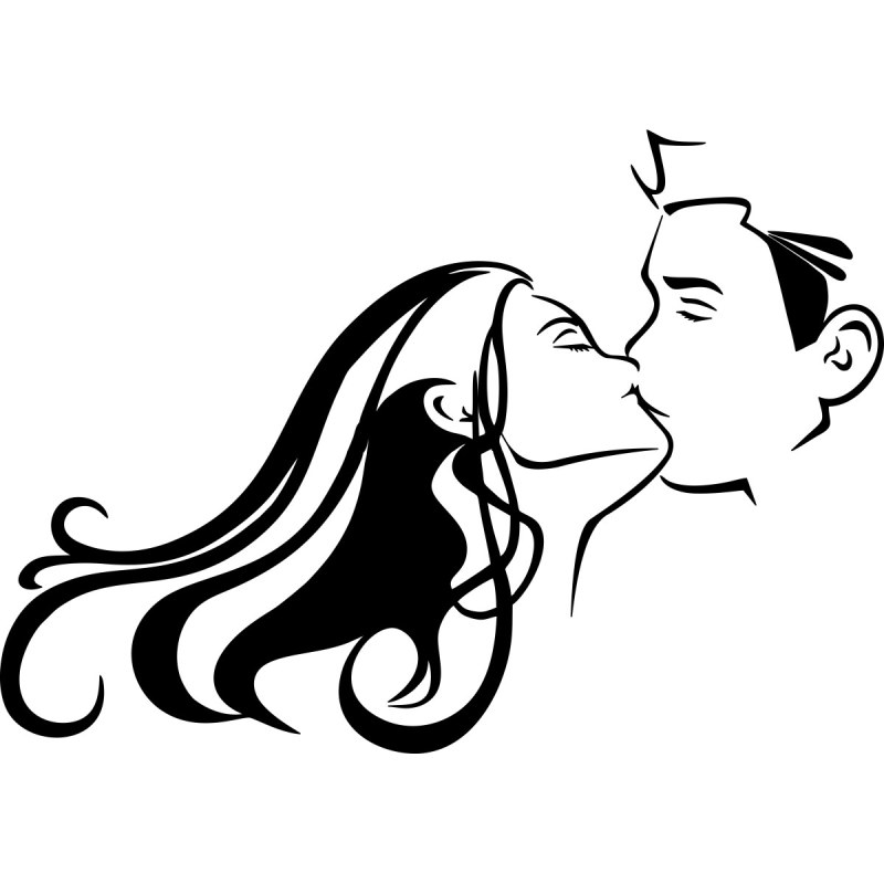 Sketch kiss men and women