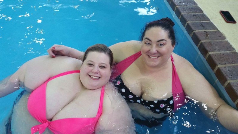 Fat women in the pool