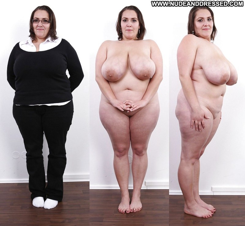 Very thick mature in clothes and without