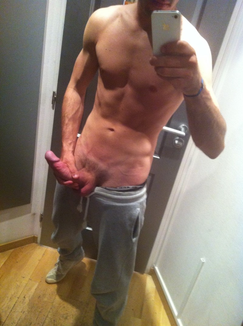 The girl sucks a huge cock