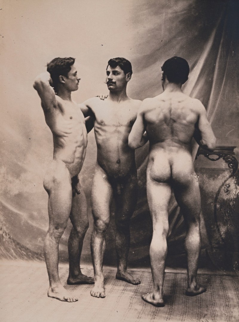 Naked retro men muscles