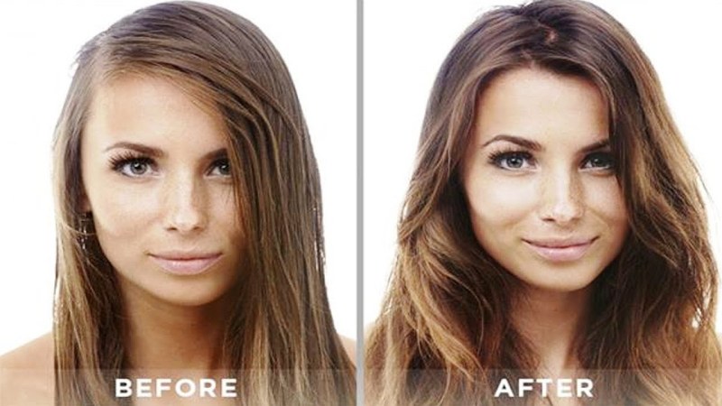 Hair spray for and after