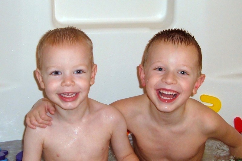 Kids Bath with a man