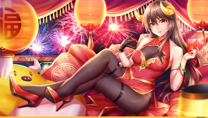 Anime Art Cumshot in Tits Chinese Dress Ero