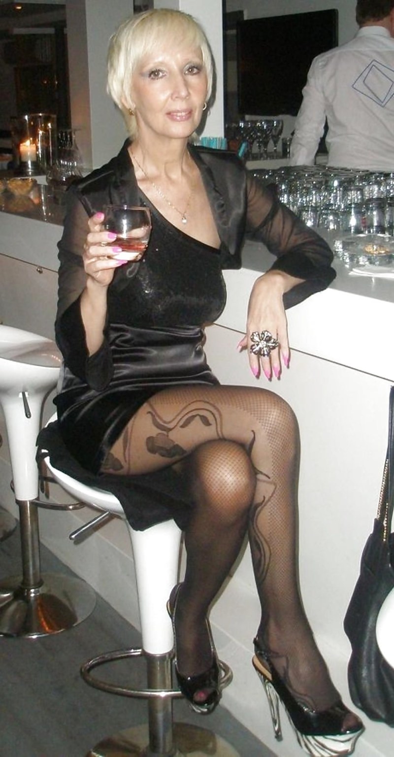 Older lady in pantyhose