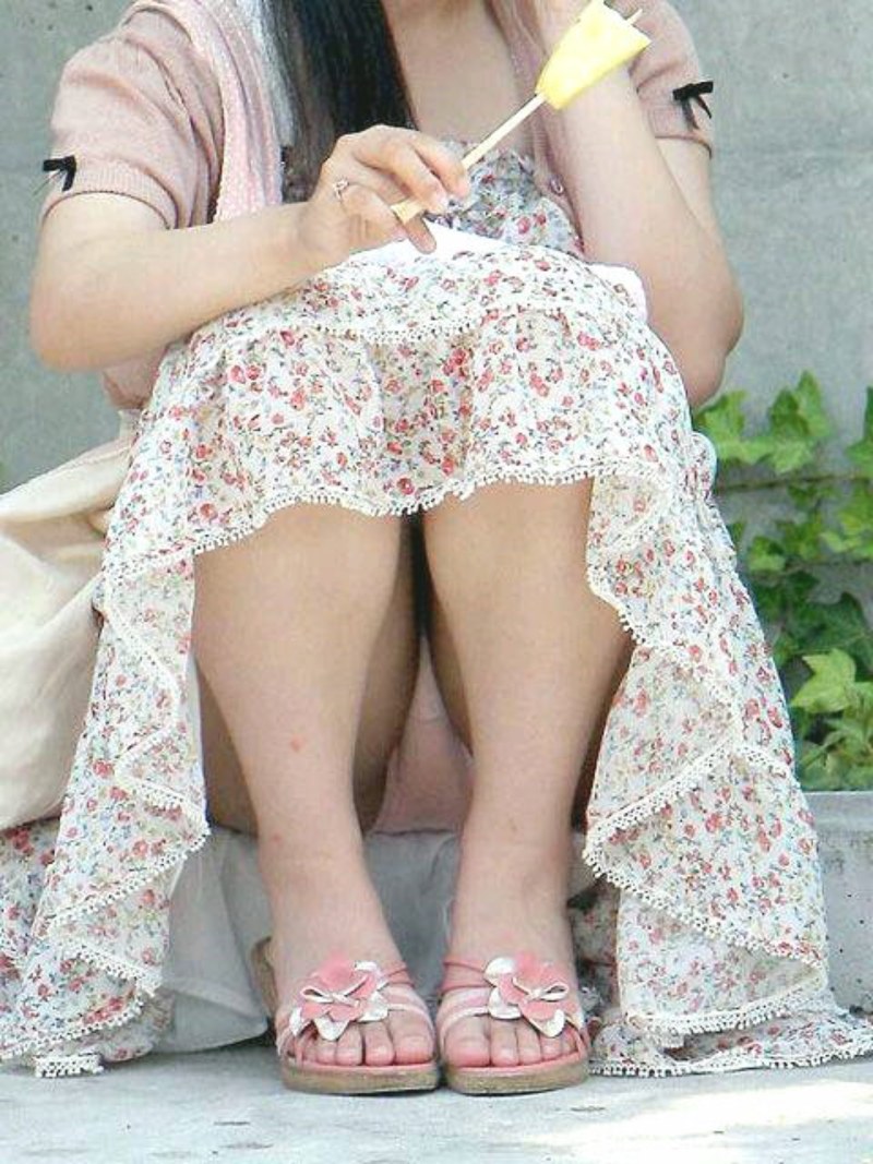 Leaned in a short dress