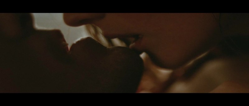 Passionate kiss with the tongue