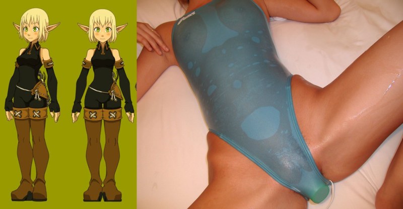 Girls in transparent panties on the beach