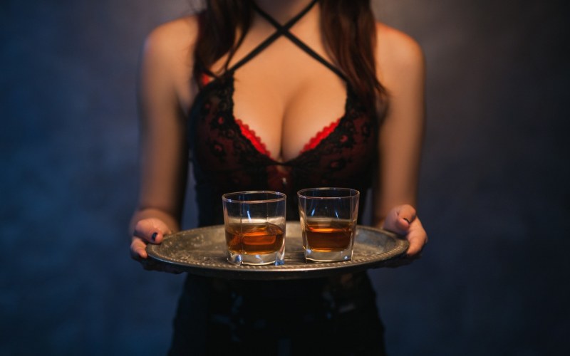 Beautiful girls and alcohol