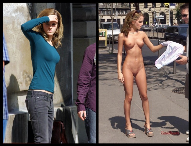 Girls without panties on the street