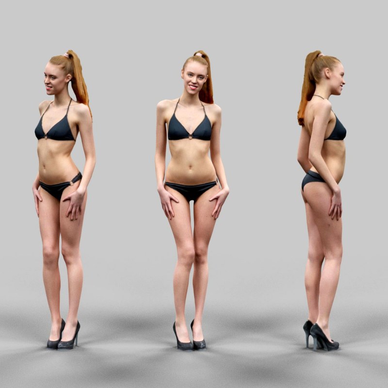 The figure of a woman from different angles