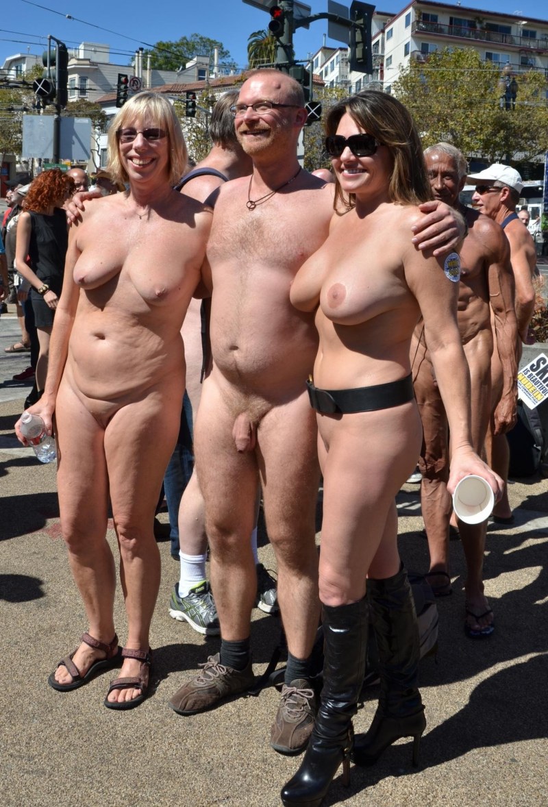 Elderly naked on the street