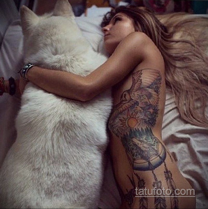 Woman in a tattoo salon