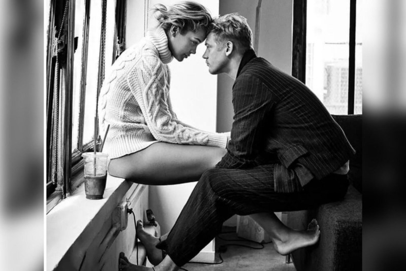 A man presses a woman