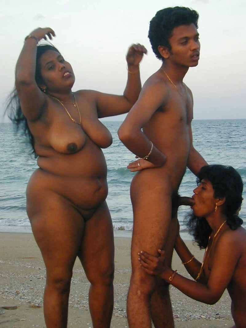 Indian woman naked on the beach