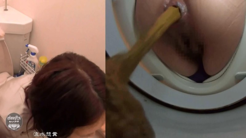 Girl gets diarrhea in the toilet