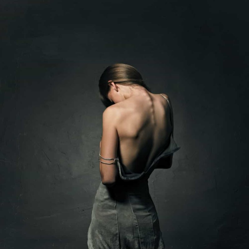 The bare back of a woman