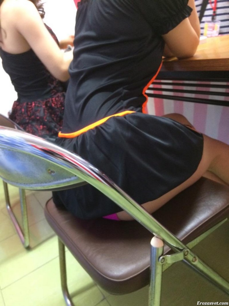 Thong under a skirt at school