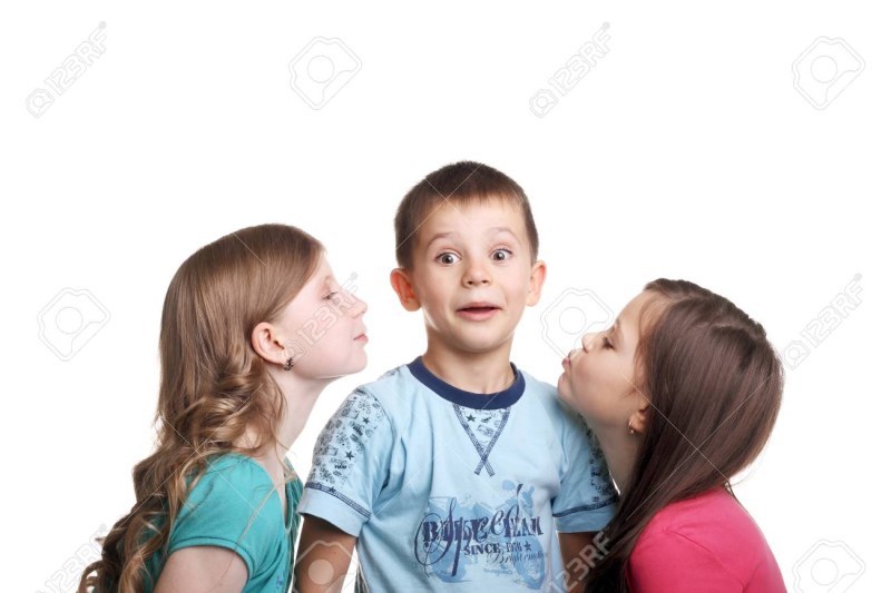 The boy kisses the girl photobank Lori