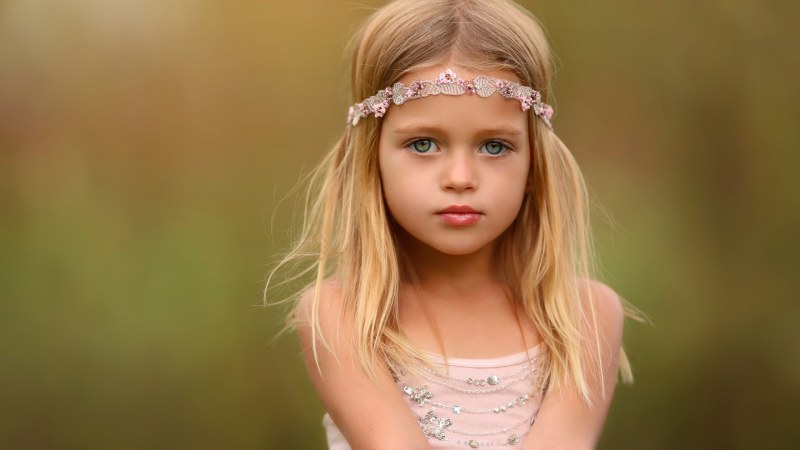 A small fair -haired girl