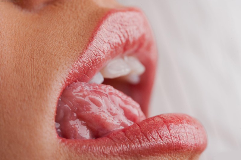 Licking the lips