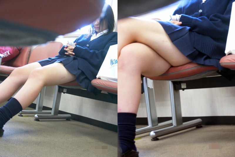 Between the legs at school