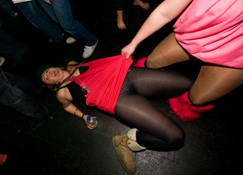 Drunk girls in pantyhose
