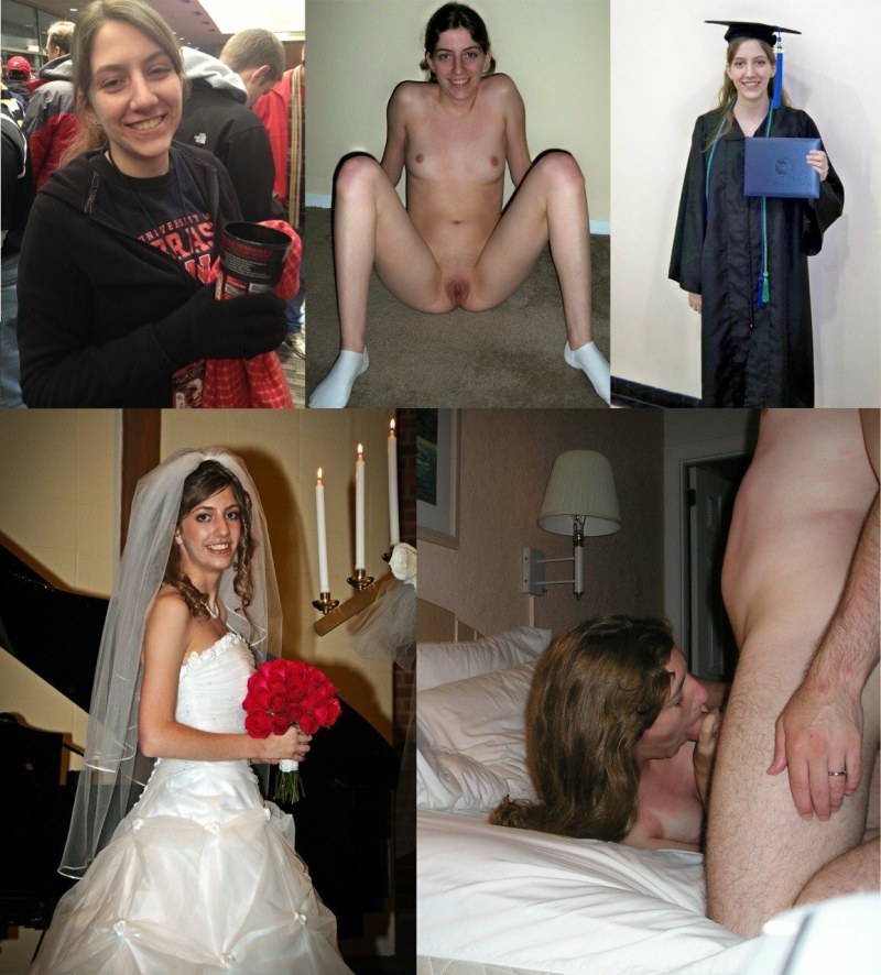 Brides Before after Sex with Two Cock
