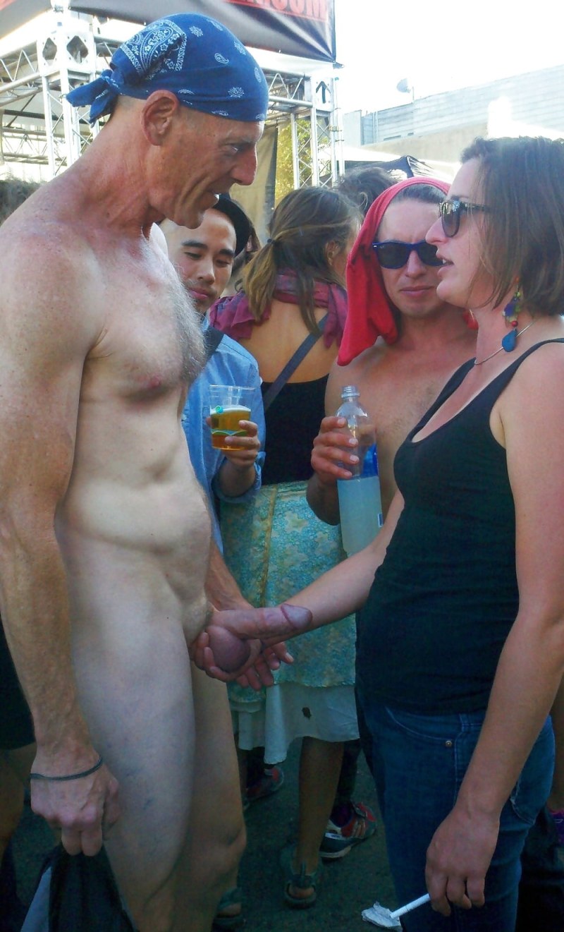 Naked men in public