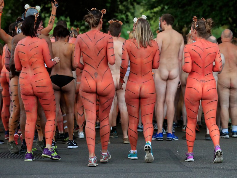 Naked women in the gym