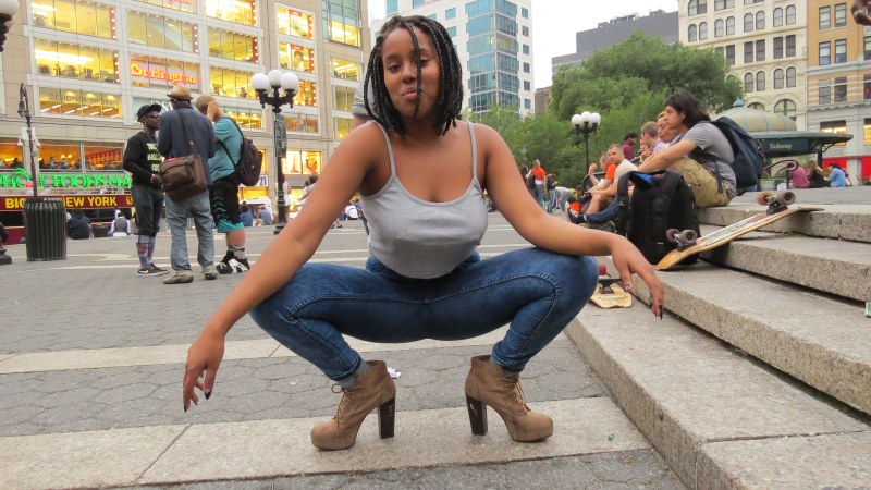 Under the skirt of elderly women