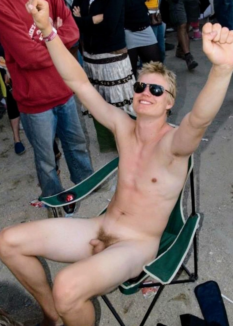 Naked man at a party