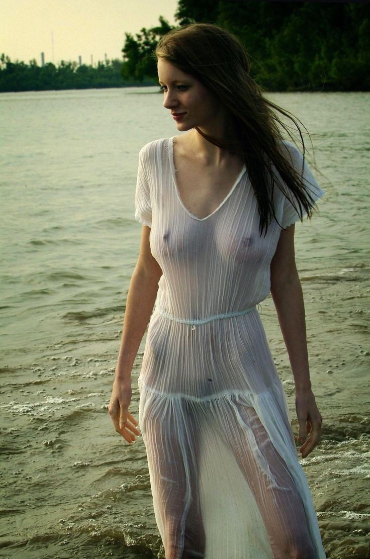Wet transparent dresses