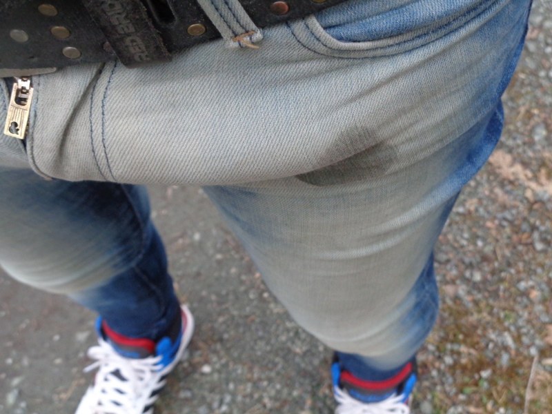 He touches on top of his pants