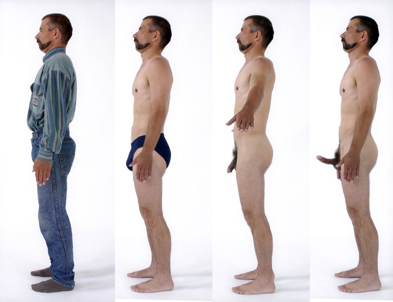 Naked guys in a belt of fidelity