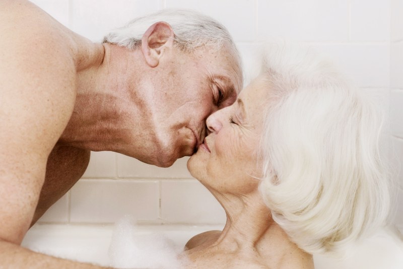 Grandma sleeps with her grandson