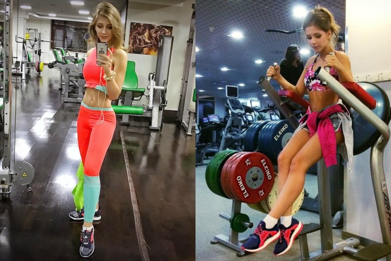 Elizabeth Arzamasova in the gym