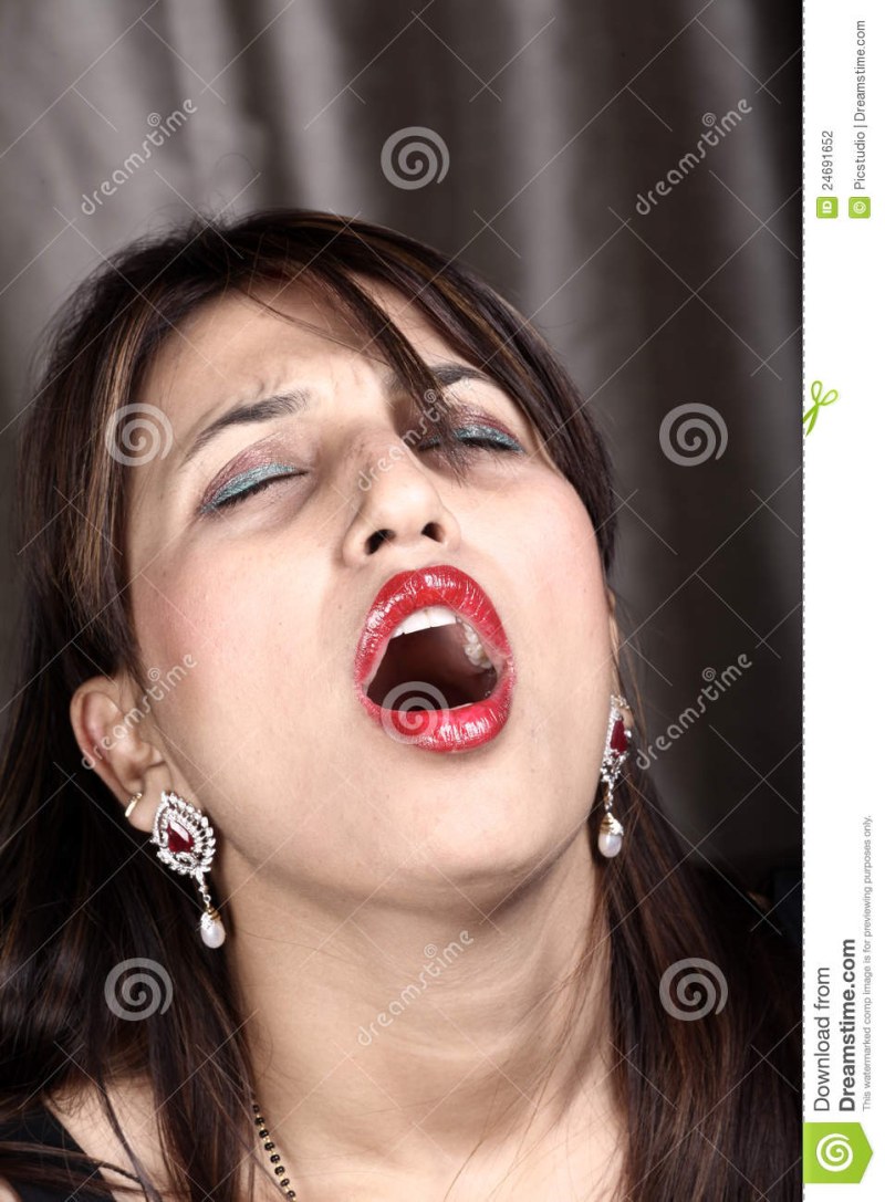 The woman opened her mouth