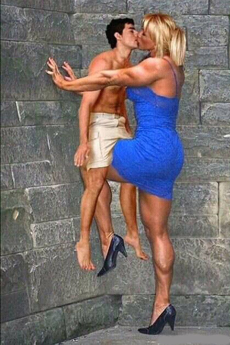 A tall woman dominates