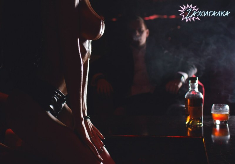 Girl in a bar from the back