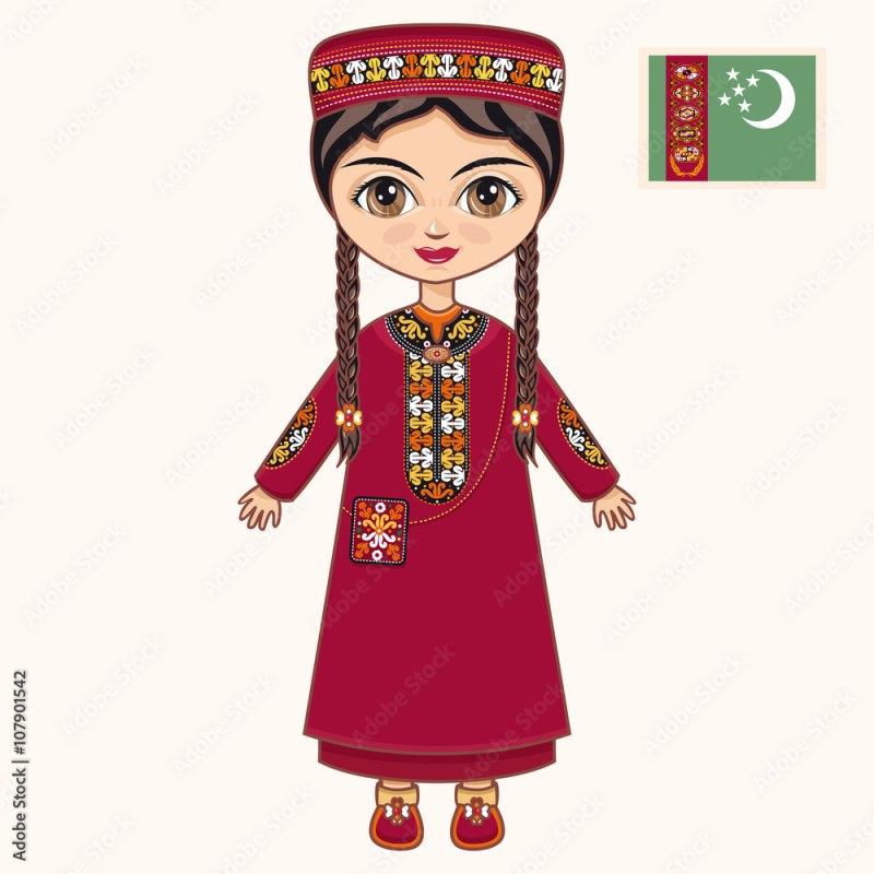 Turkmen national costume for children