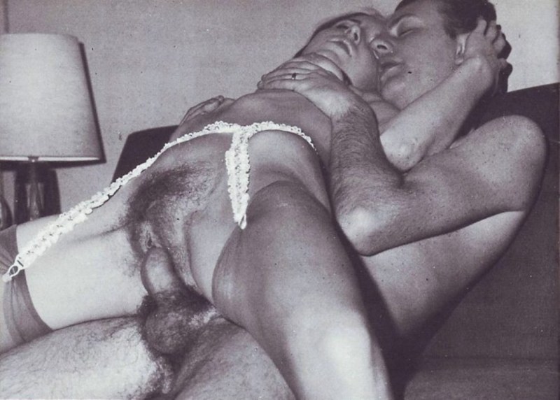 Naked women on the beach retro