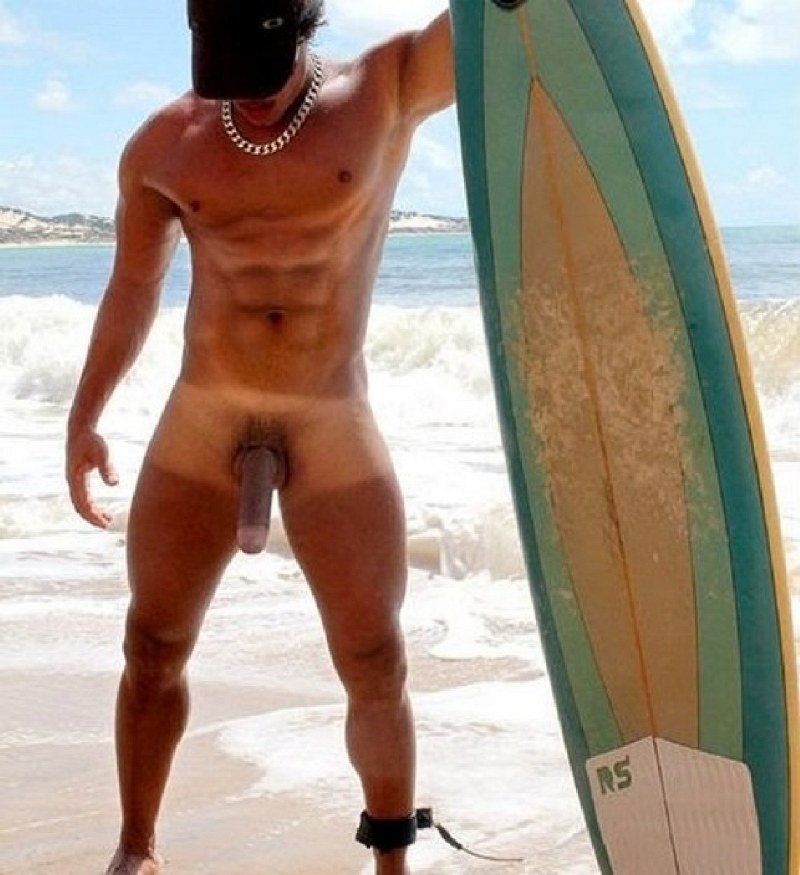 Naked men on the Brazilian beach