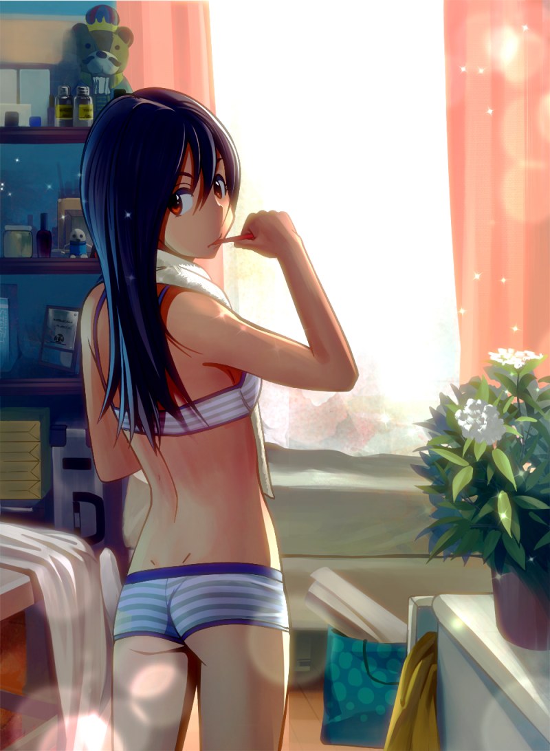 Anime girl in shorts and top