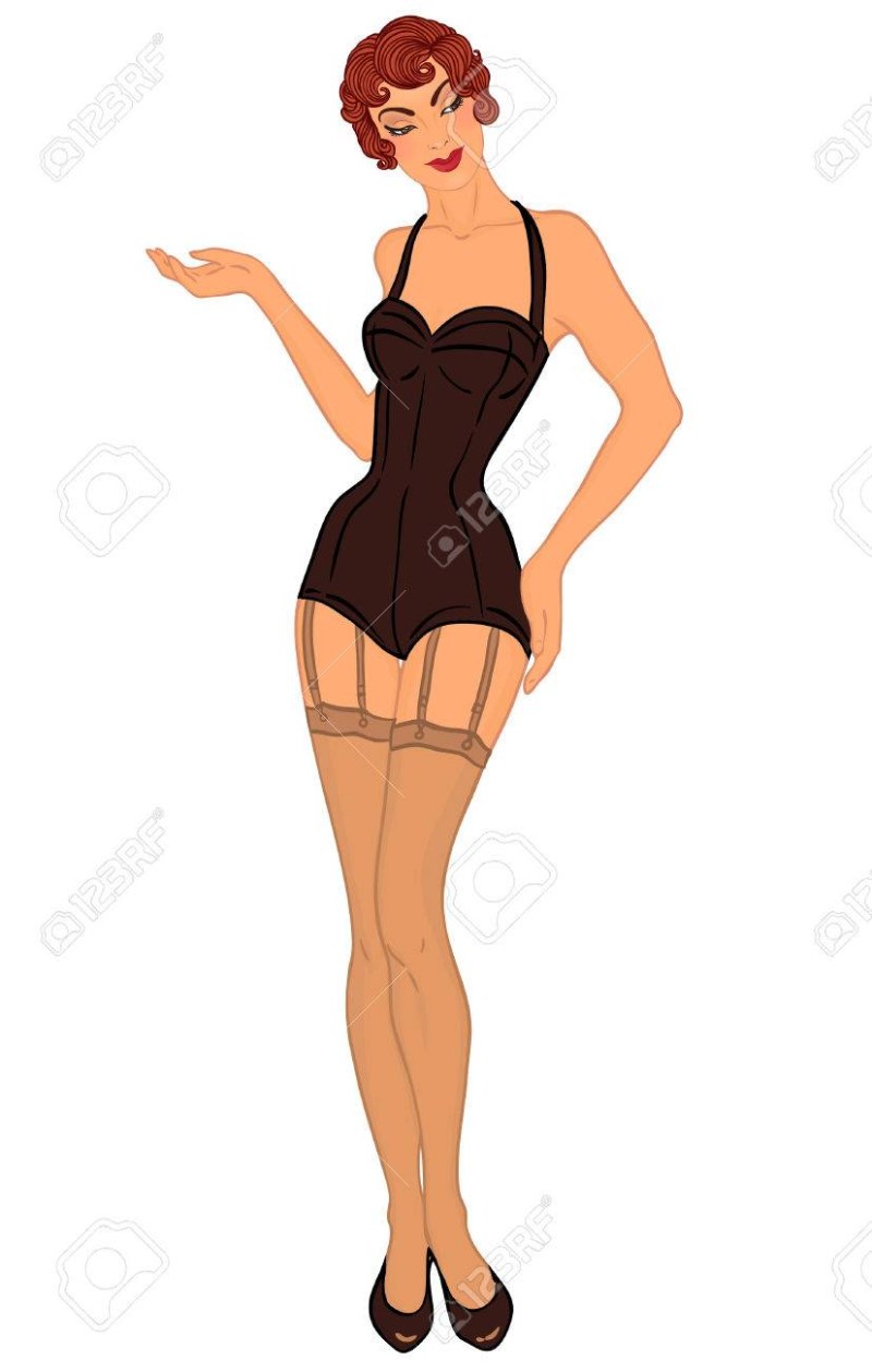 Lady in a swimsuit drawing