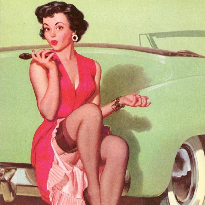 American posters of the 50s with girls