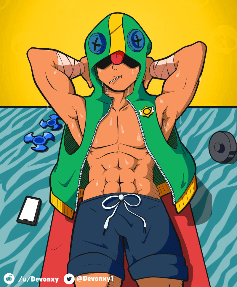 Leon Brawl Stars Art with Press