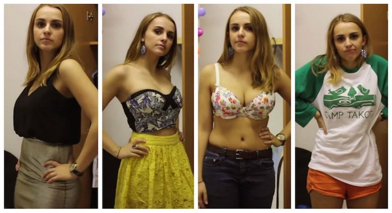 Dress and undress Big breasts