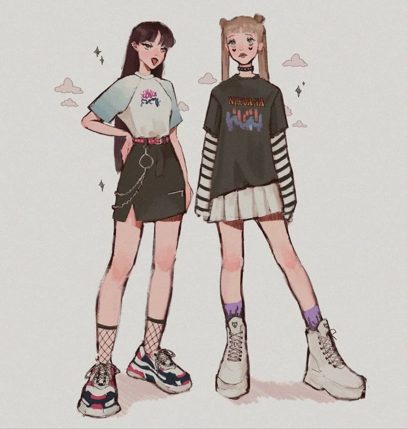 Beautiful girls with big breasts without a bodice