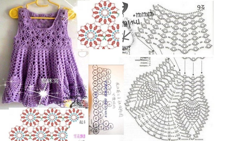 Sarafans for girls crocheted scheme